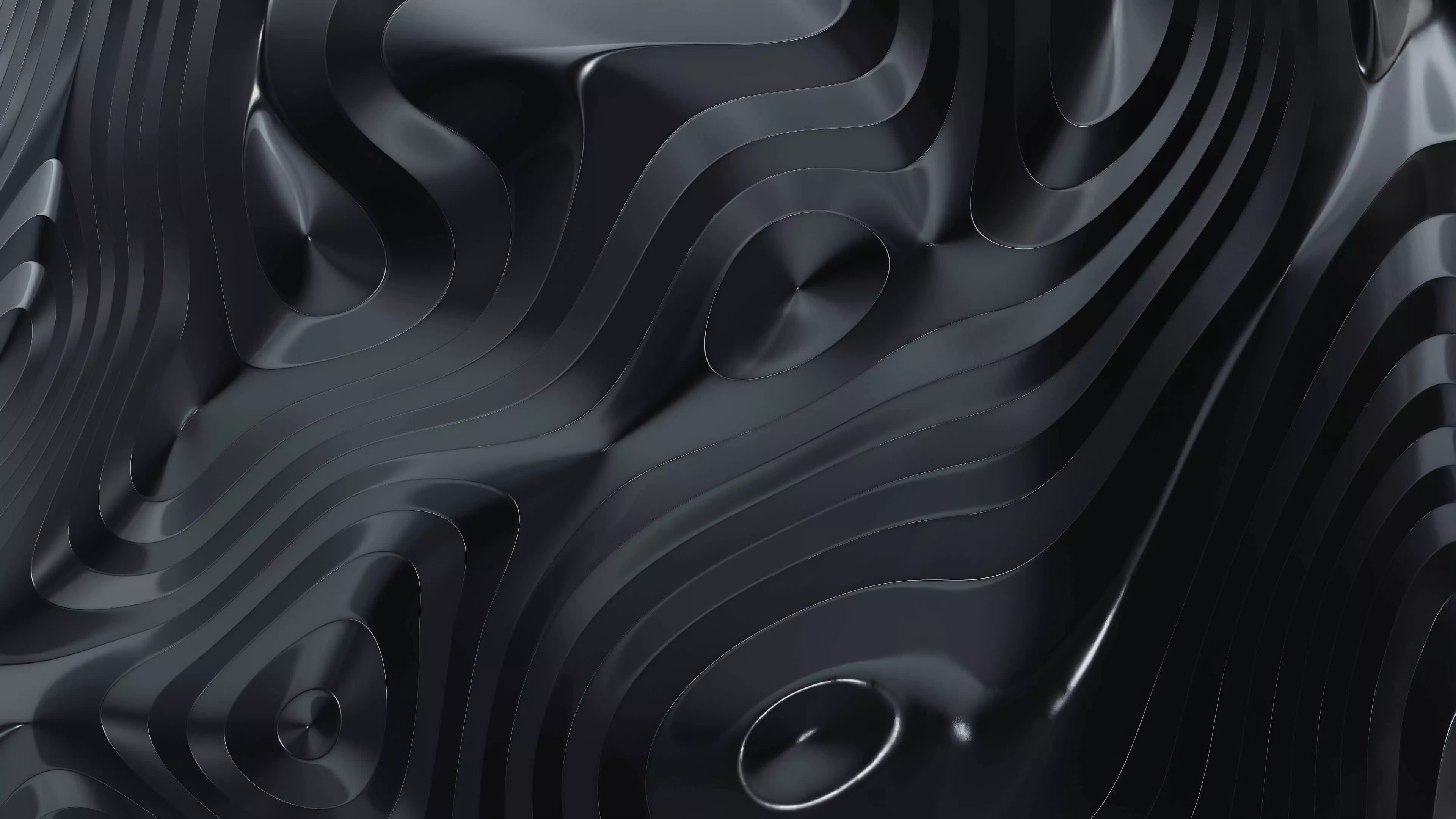Abstract black liquid. Smooth flow wave
