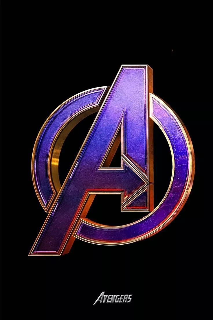 Marvel Movie Disney Avengers Purple Metallic Logo