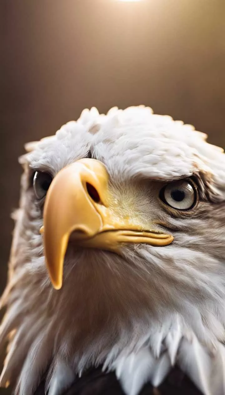 A Close Up Of A Bald Eagle, Its White