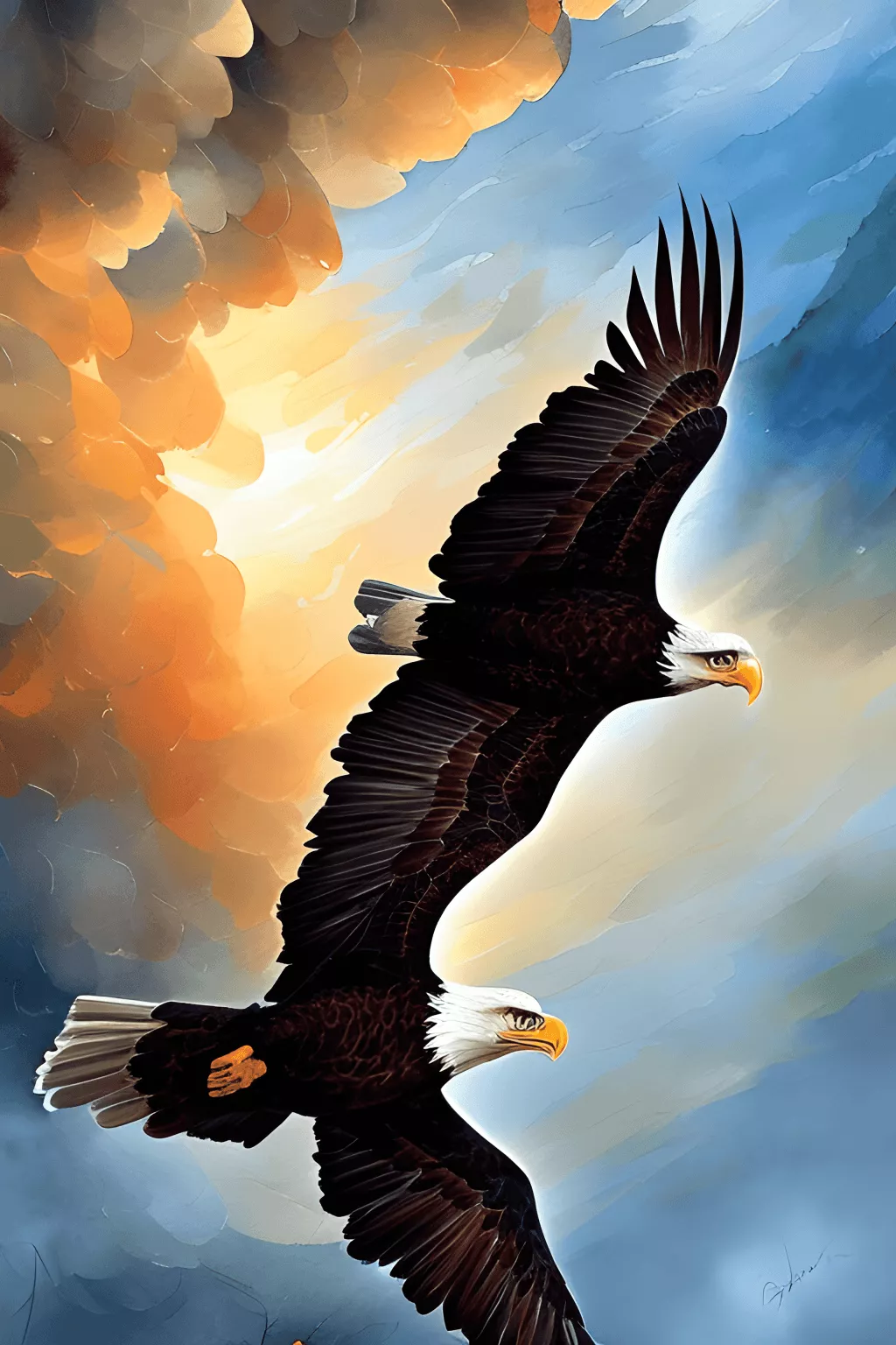 American Bald Eagle Watercolor Painting