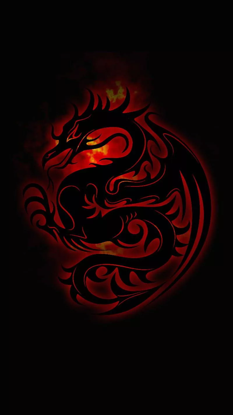 Shadow Black Red Dragon Wallpaper