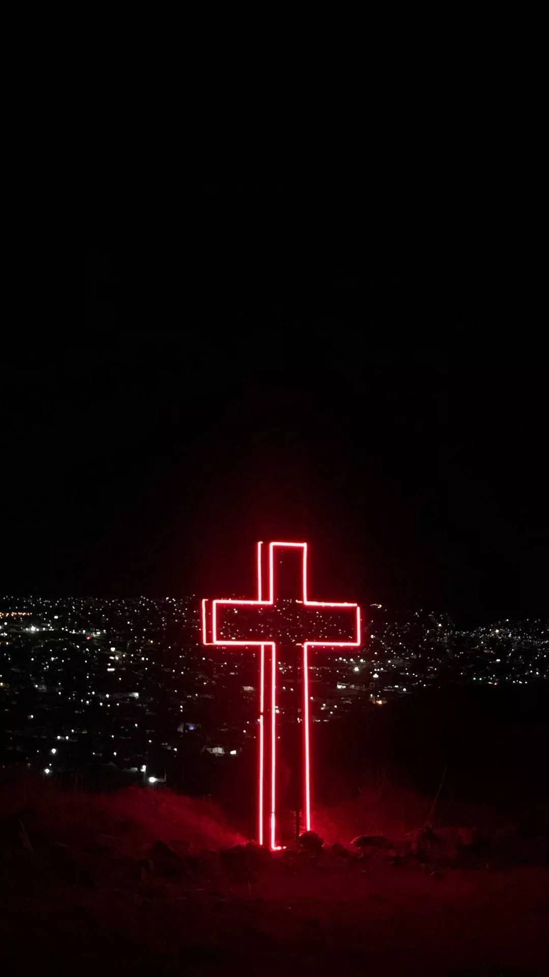 Neon Light Cross Christian iPhone