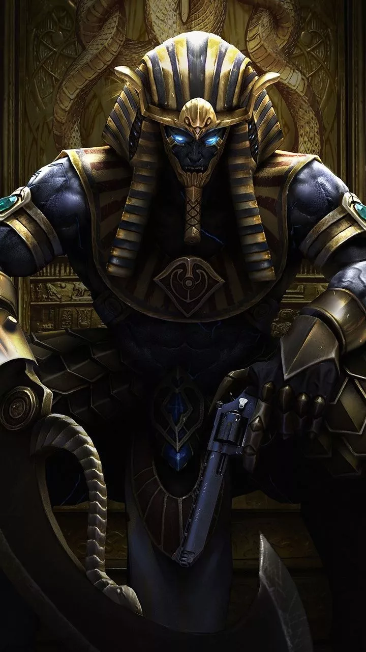 Gun Egyptian Dark Warrior Phone Wallpaper
