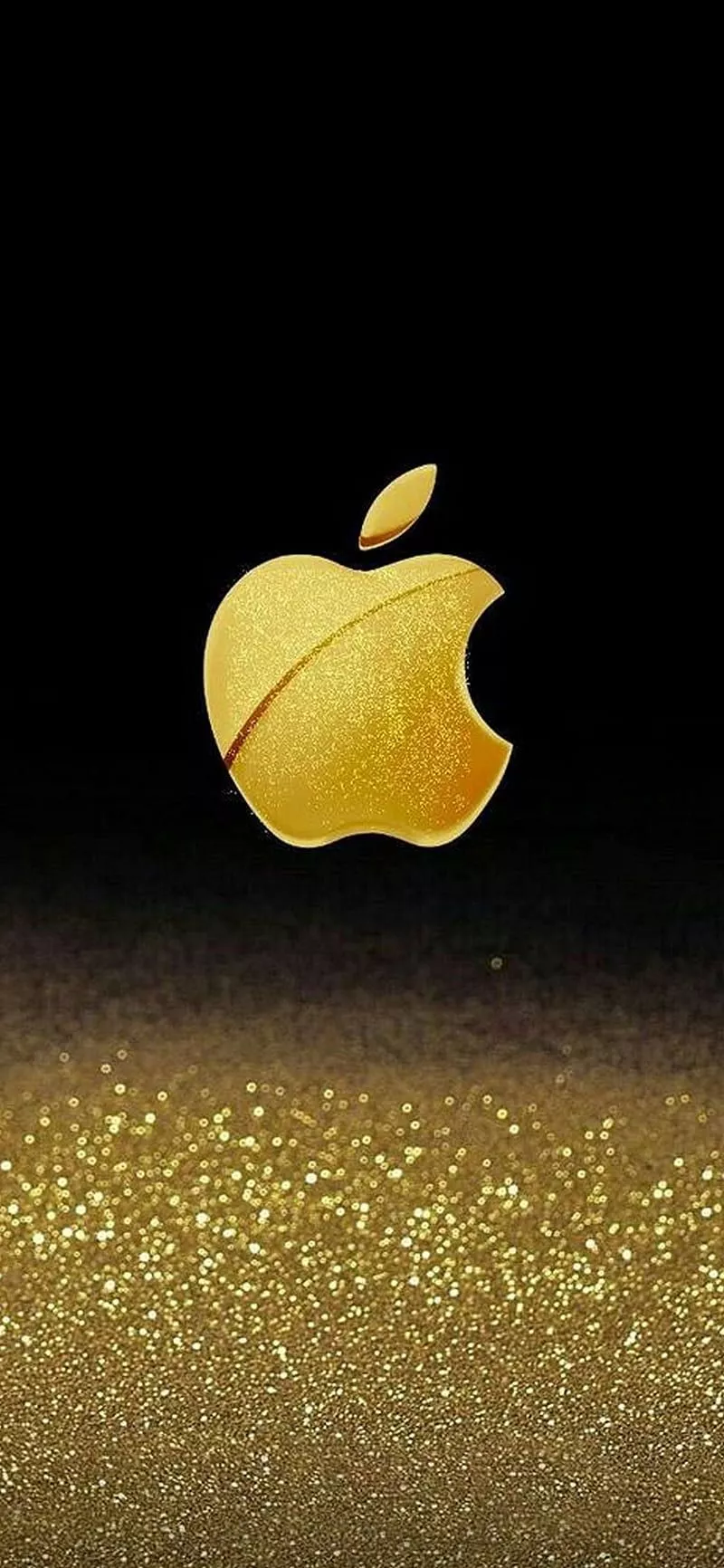 HD apple logo gold wallpaper