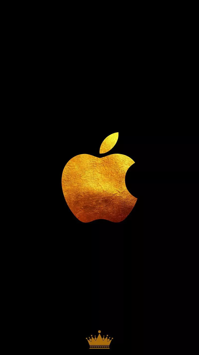 Apple logo, aple, gold, iphone, jobs