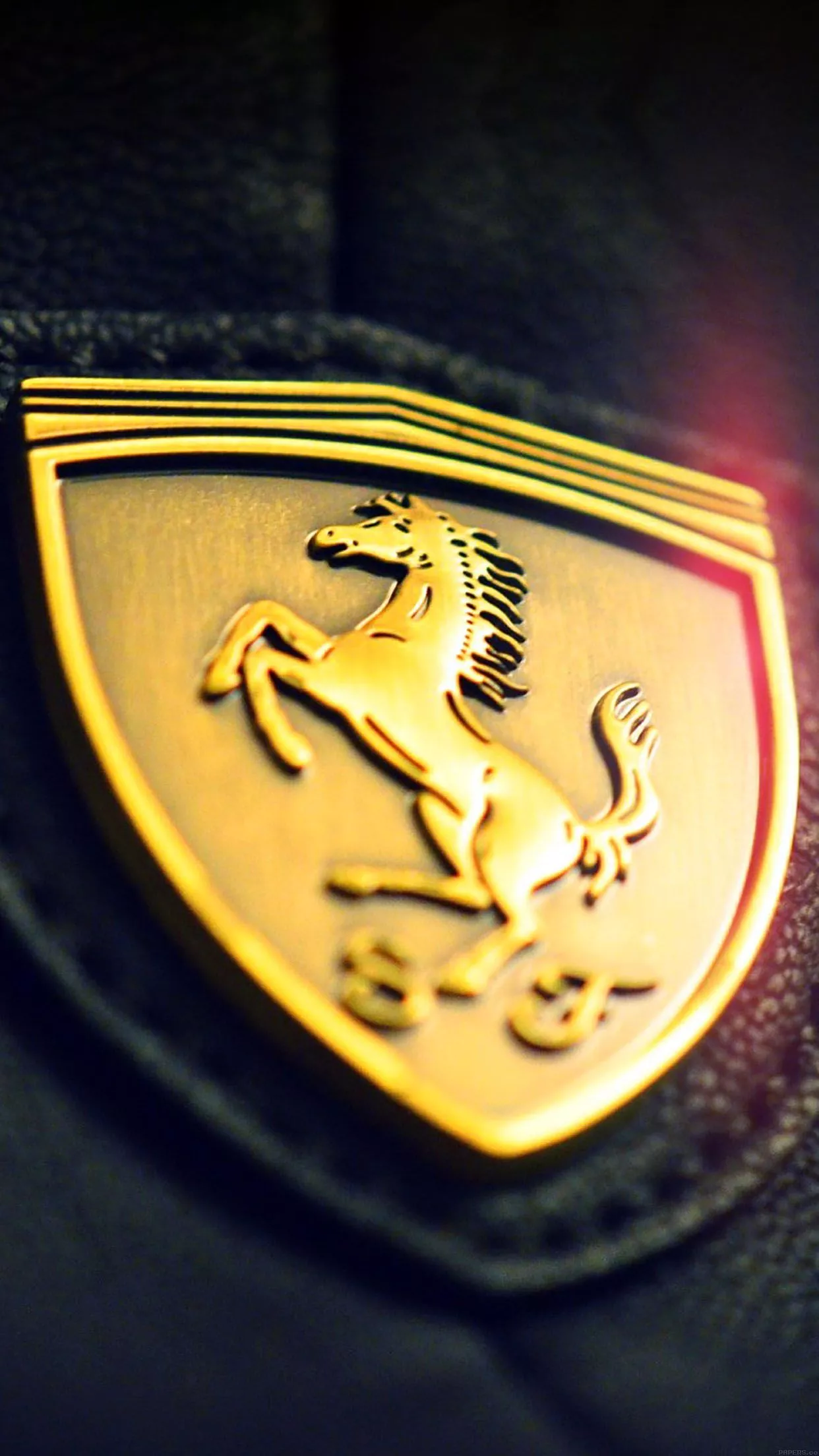 Gold Ferrari Logo Art
