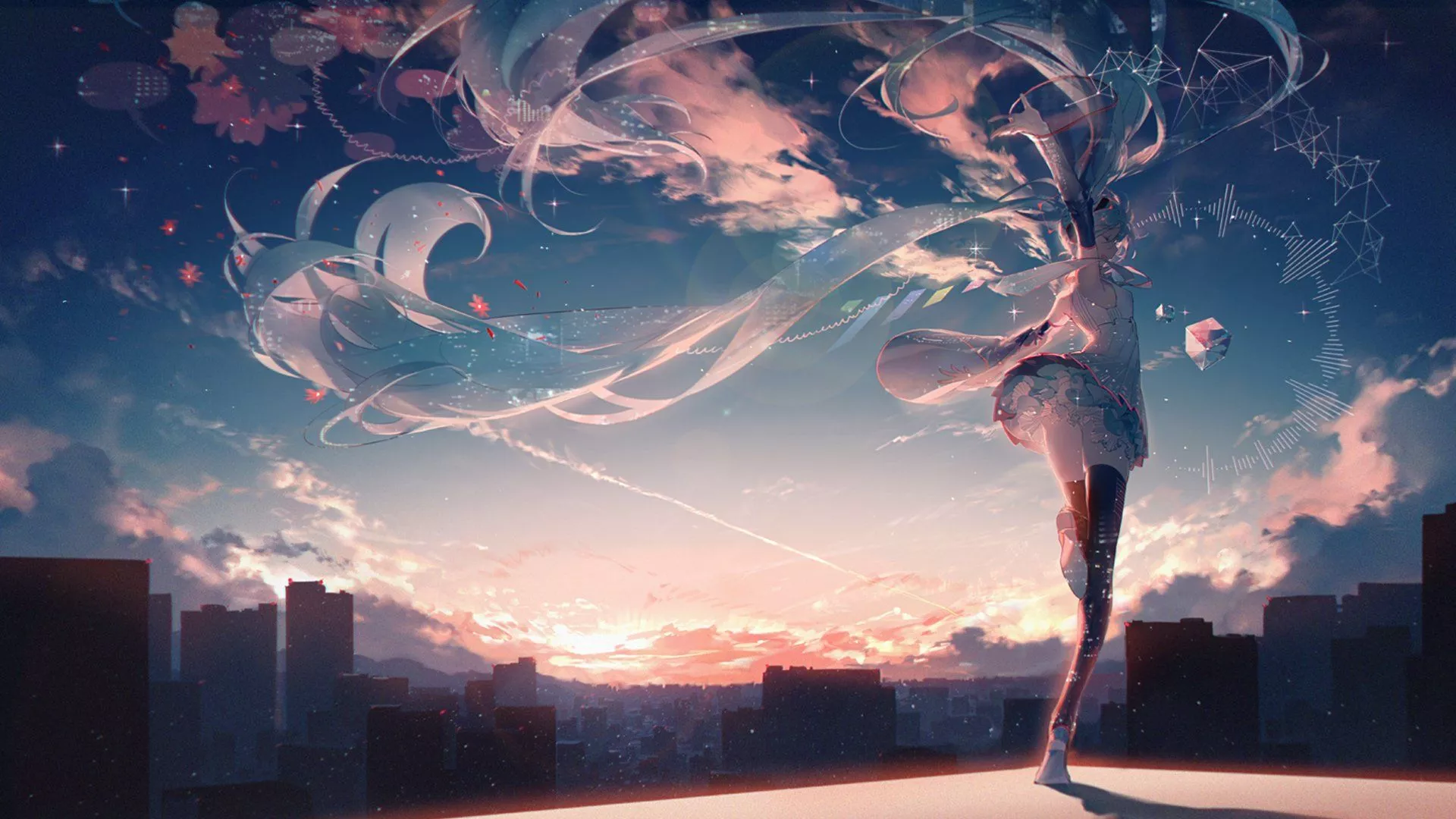Ethereal Miku: Vocaloid HD Wallpaper