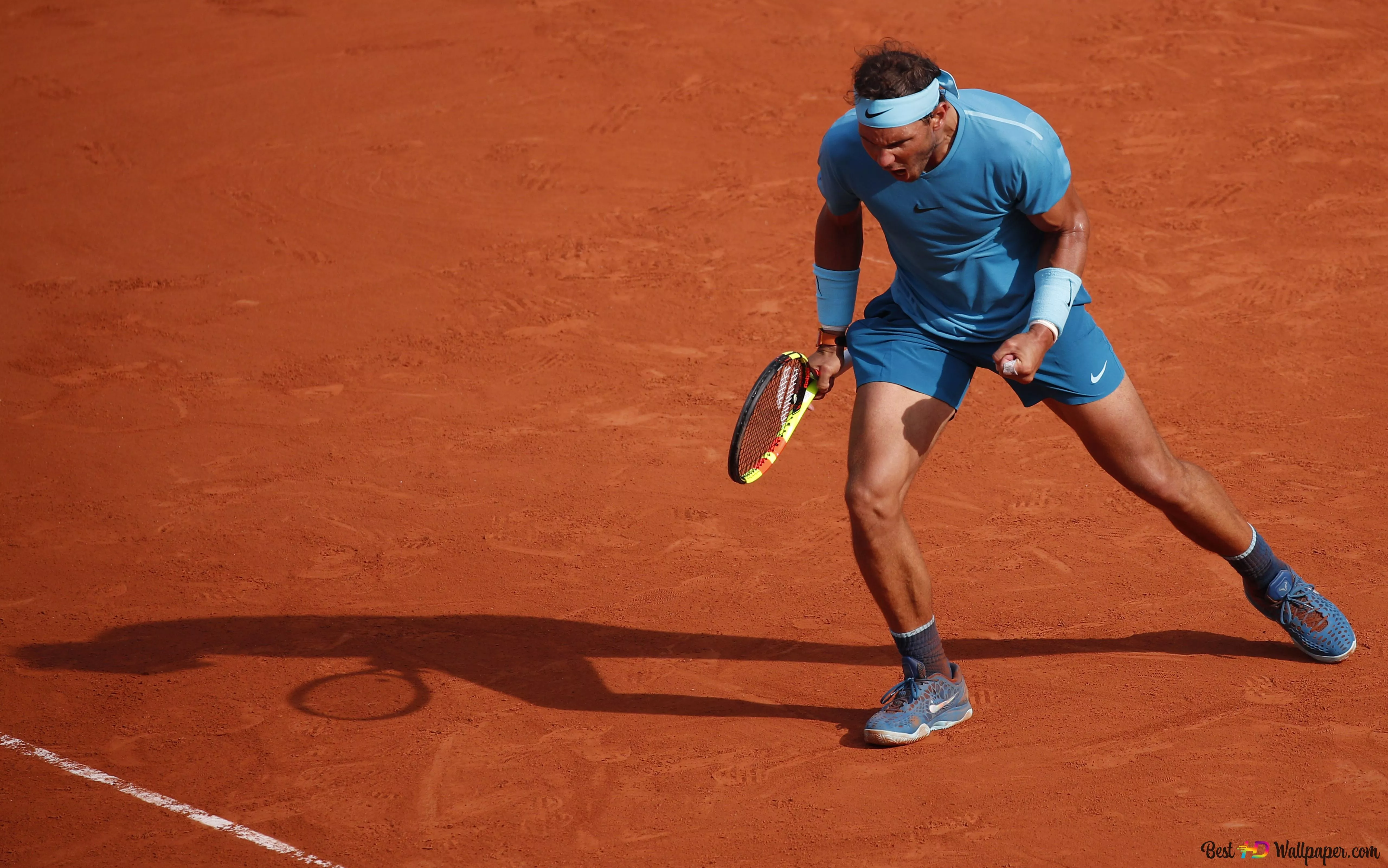 Rafael nadal celebrating his victory