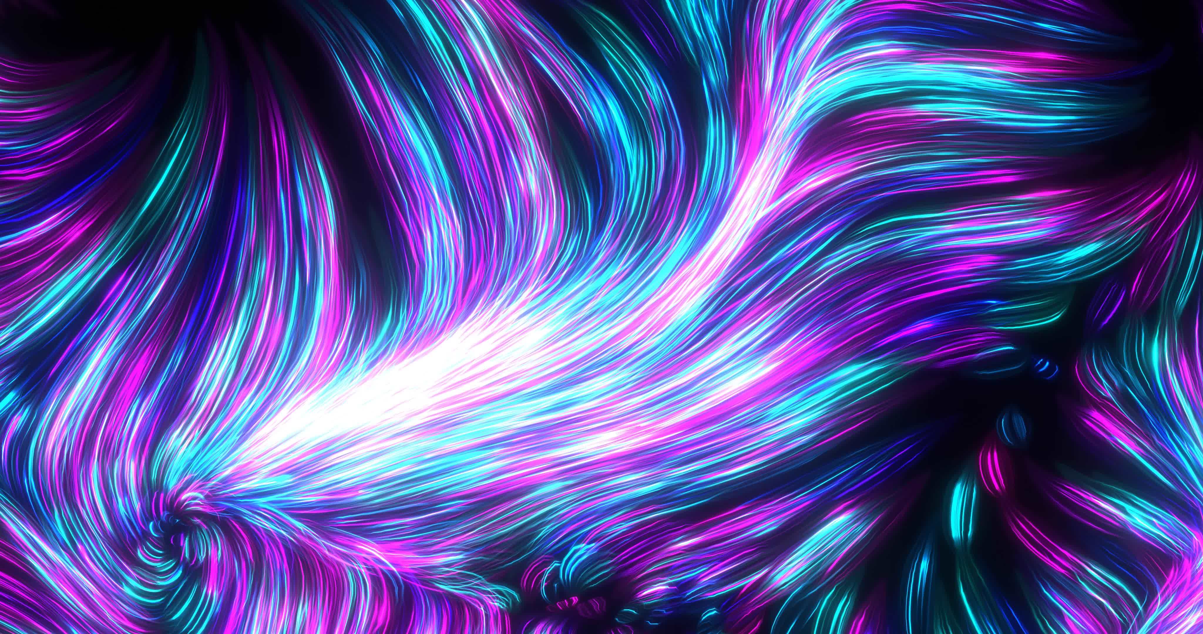 blue and purple abstract light flow 4k