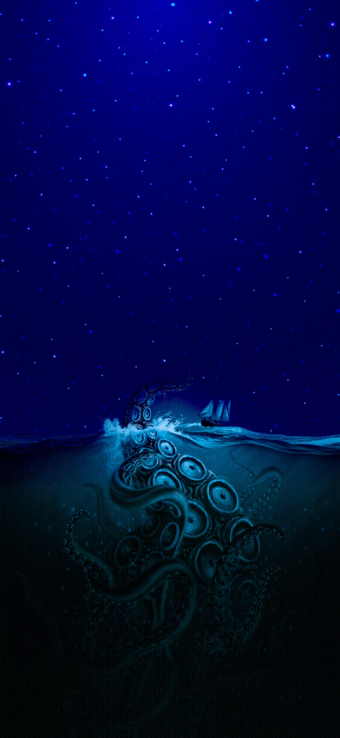 Blue wallpaper phone attack