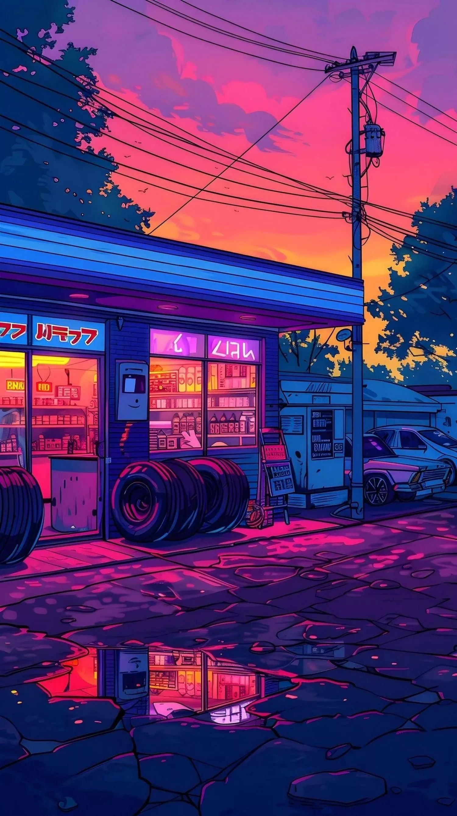 Most Popular Neon Anime Digital Wallpaper