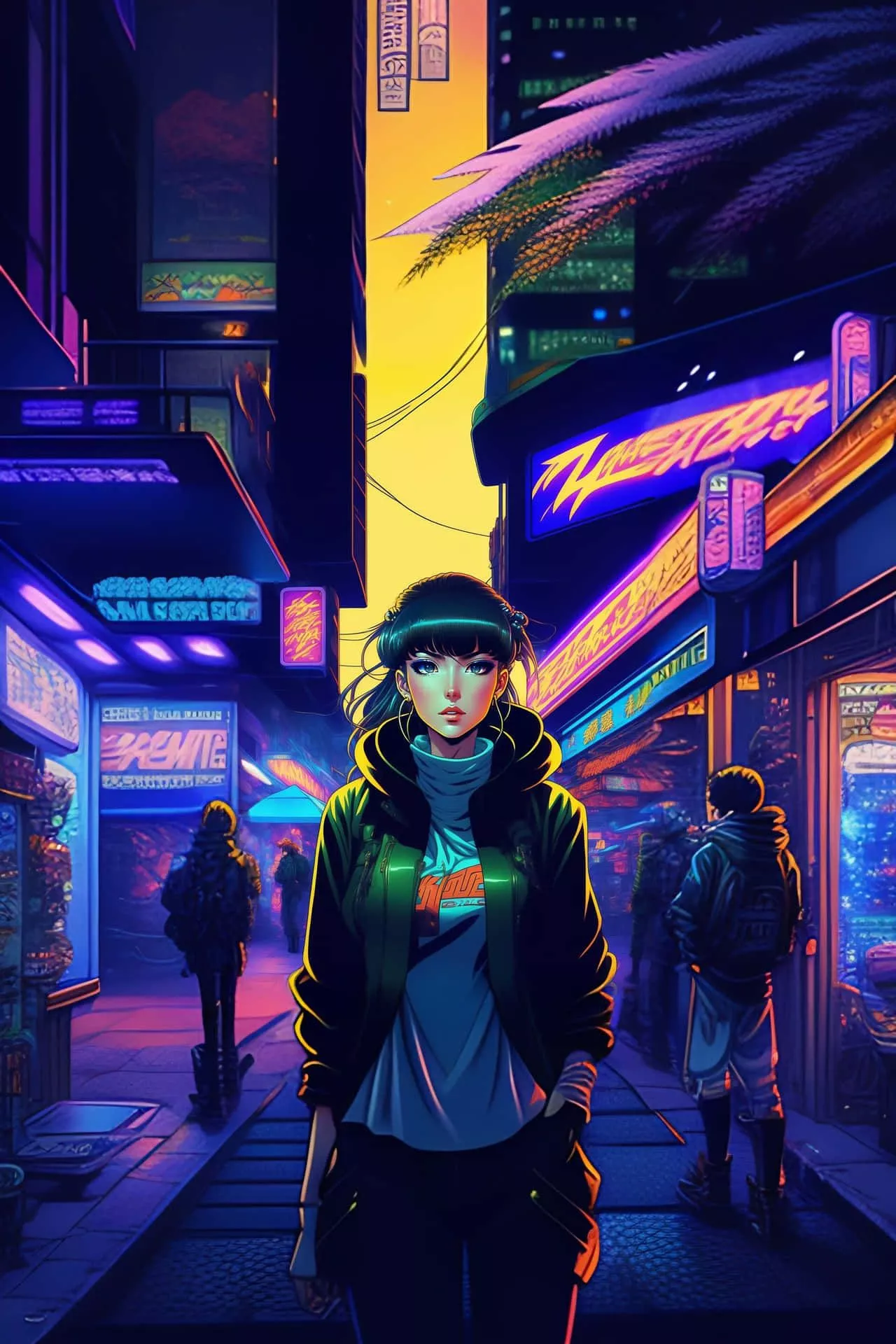 Download Neon Nightlife Anime Aesthetic