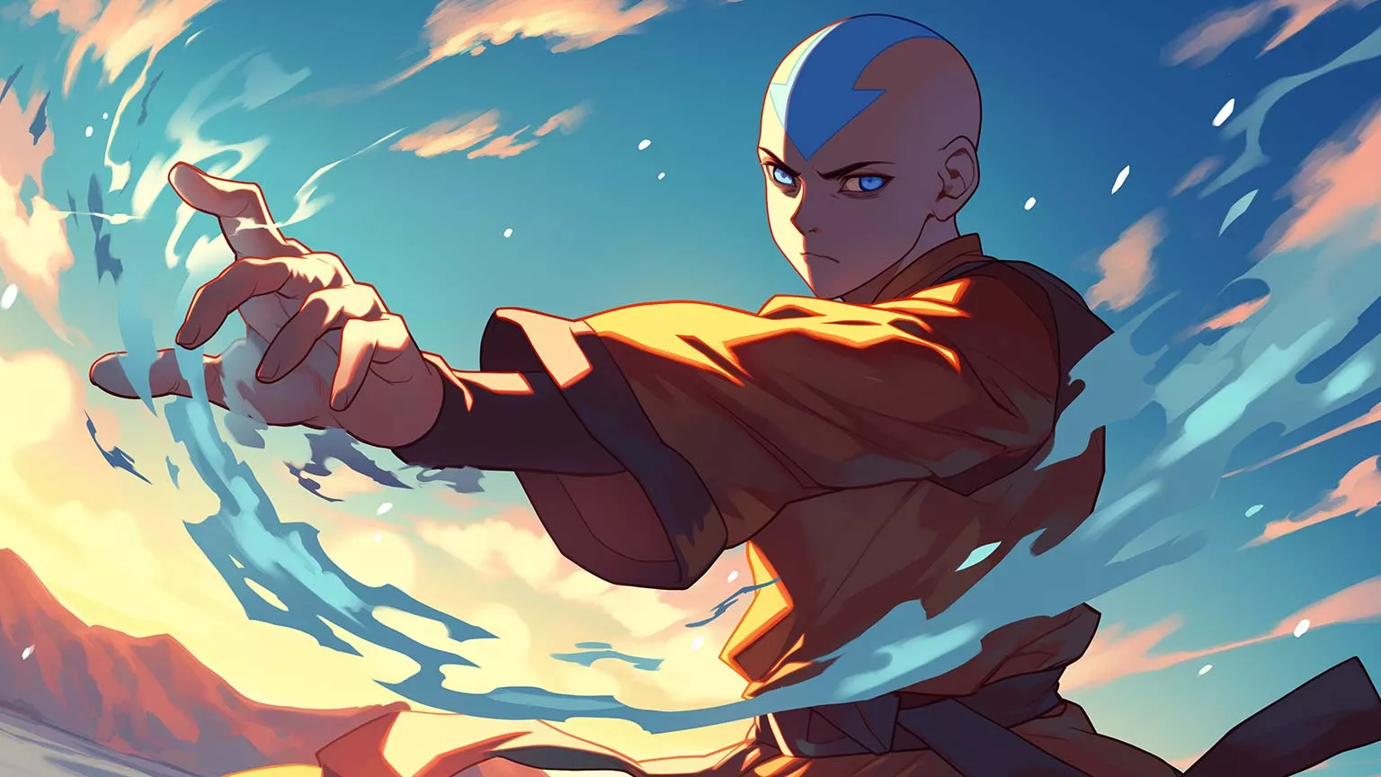 Avatar Aang Waterbending Desktop