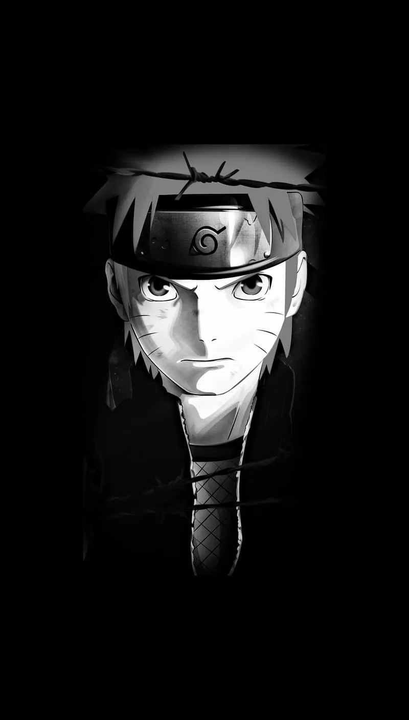 Naruto bnw, all black, HD phone