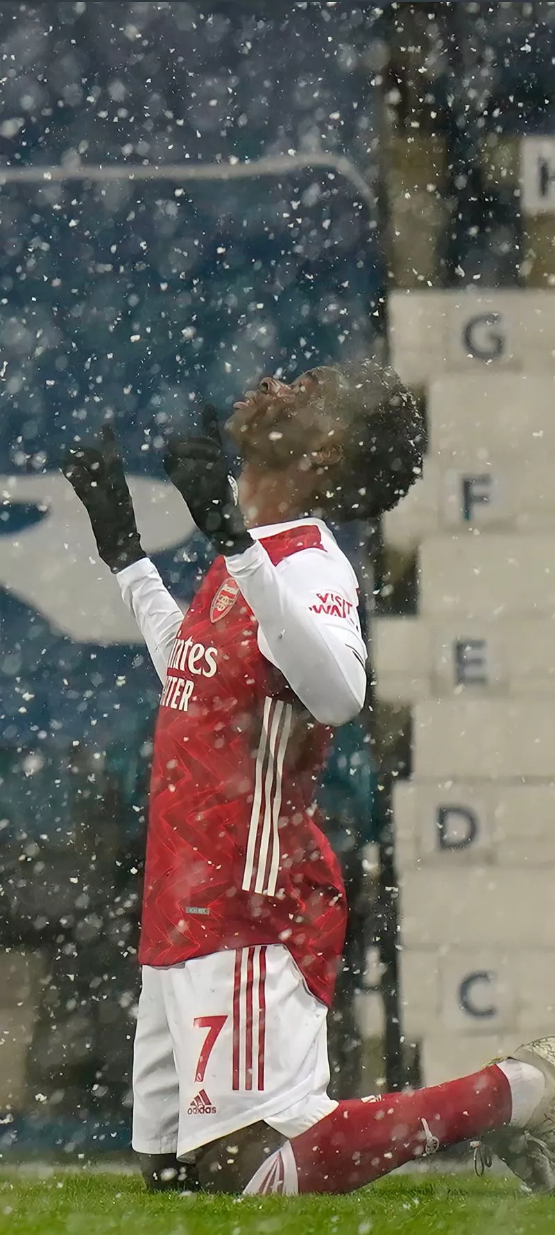 Bukayo Saka Snow, afc, arsenal, bukayo