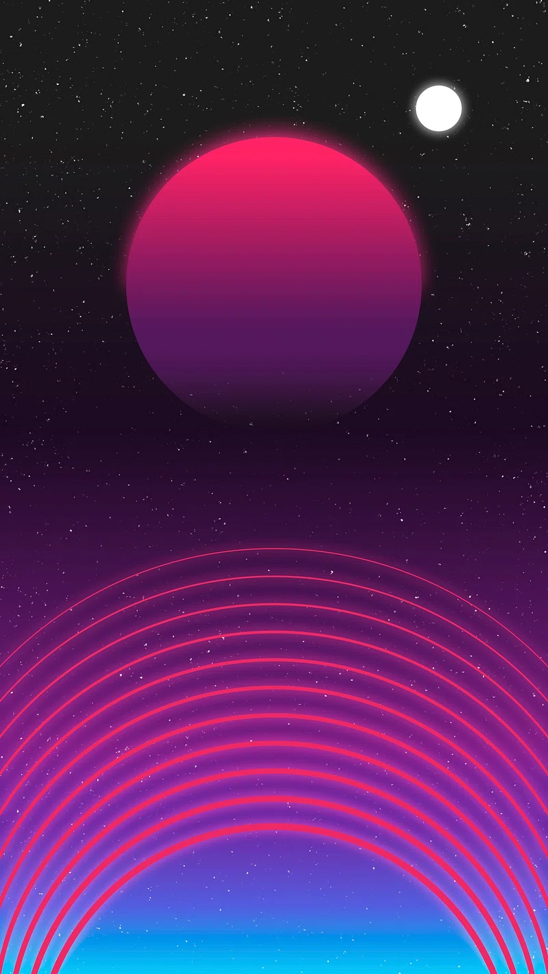Retro futuristic mobile wallpaper, pink