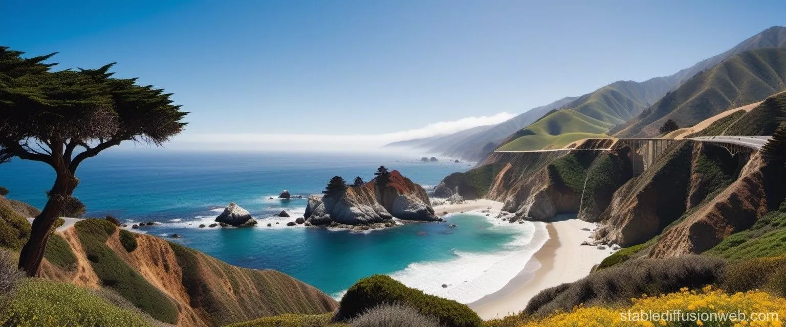 Big Sur Coast Traffic: A Photorealistic
