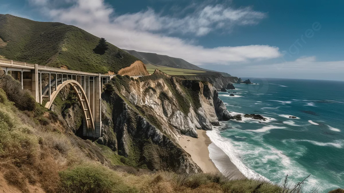 Big Sur California Highway Bridge With