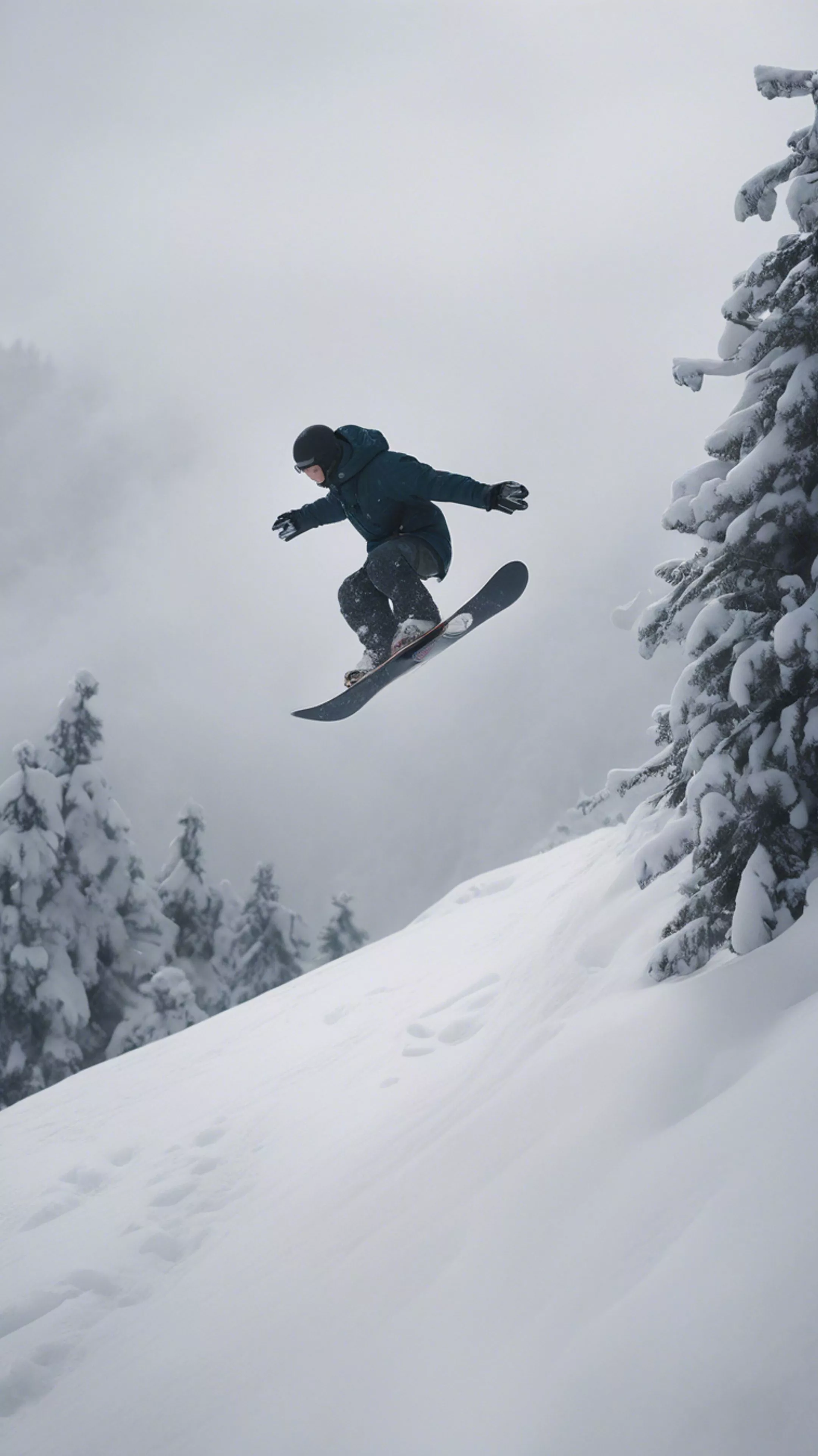 A snowboarder mysteriously disappearing