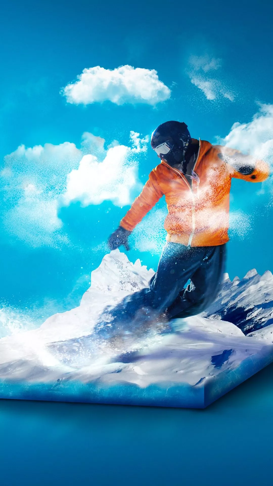 Snowboarding Wallpaper 4K, Surreal