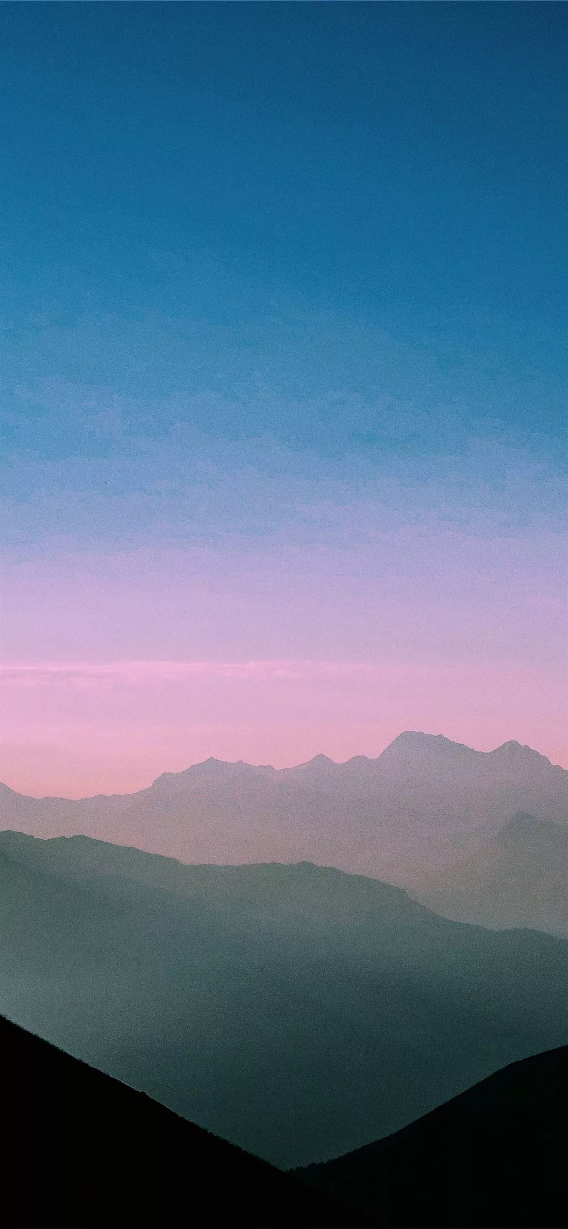 aerial view of foggy mountains iPhone