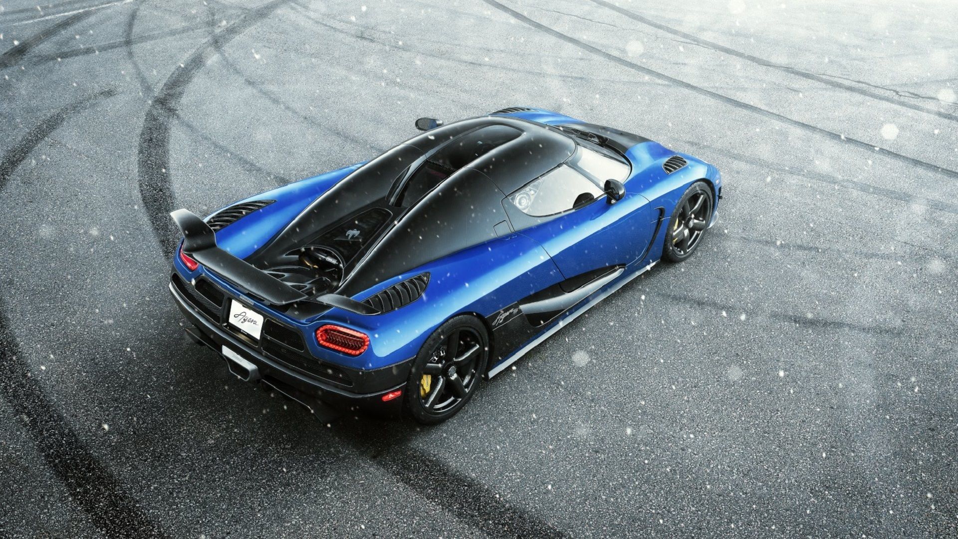 Wallpaper Koenigsegg, Blue, Snow, Agera, View, Supercar, Rear, Top for mobile and desktop, section суперкары, resolution 1920x1080