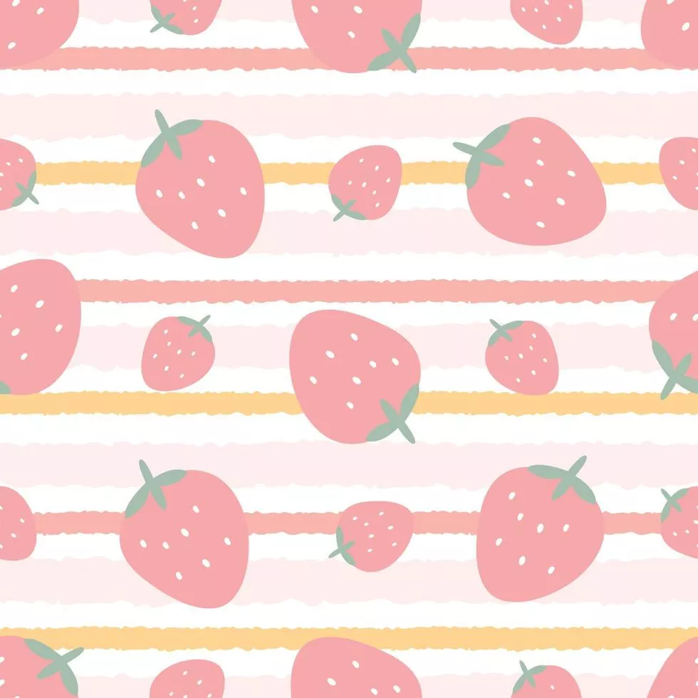 Baby seamless pattern pink strawberries