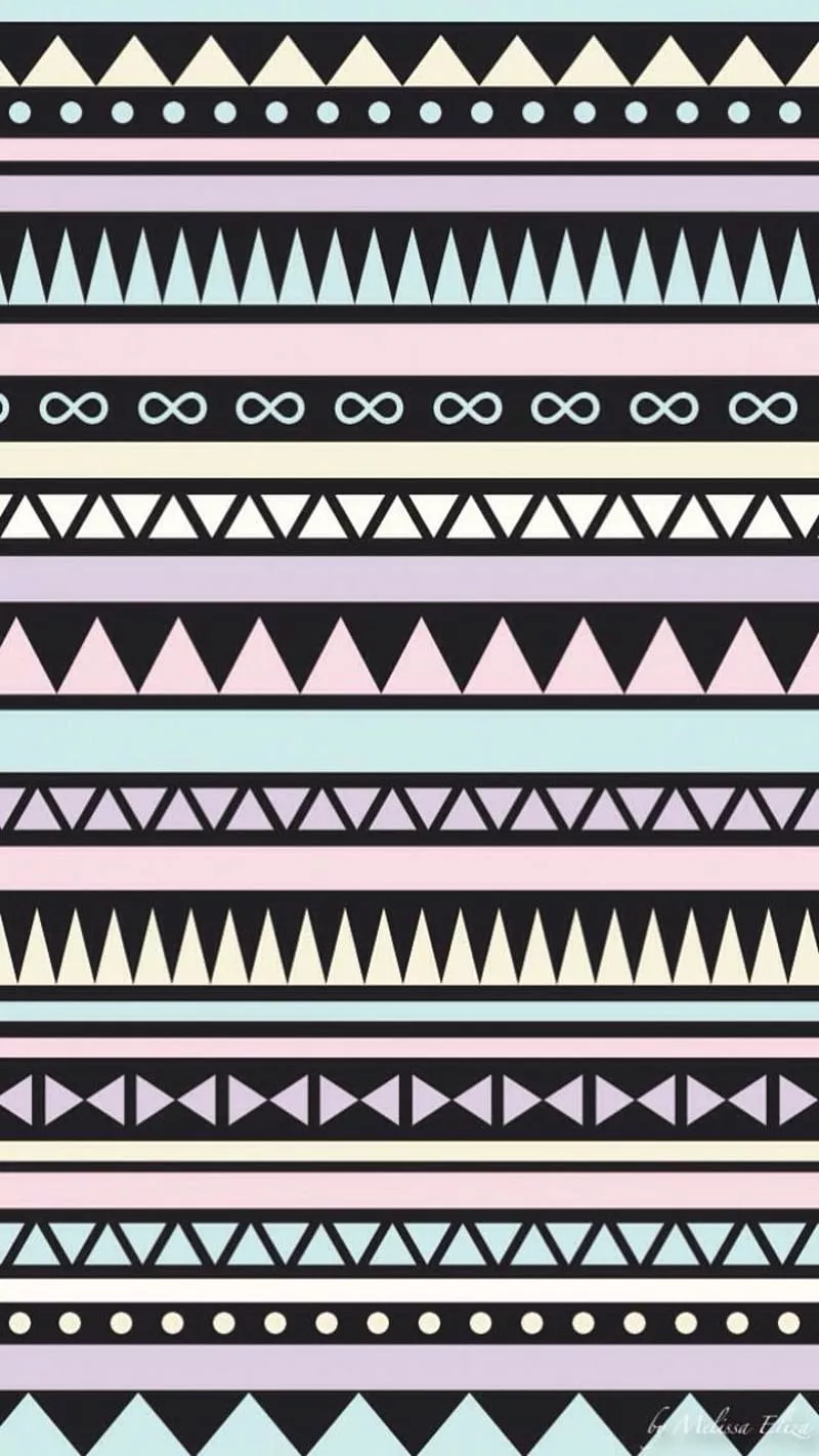 Tribal, black, cute, pastels, pattern