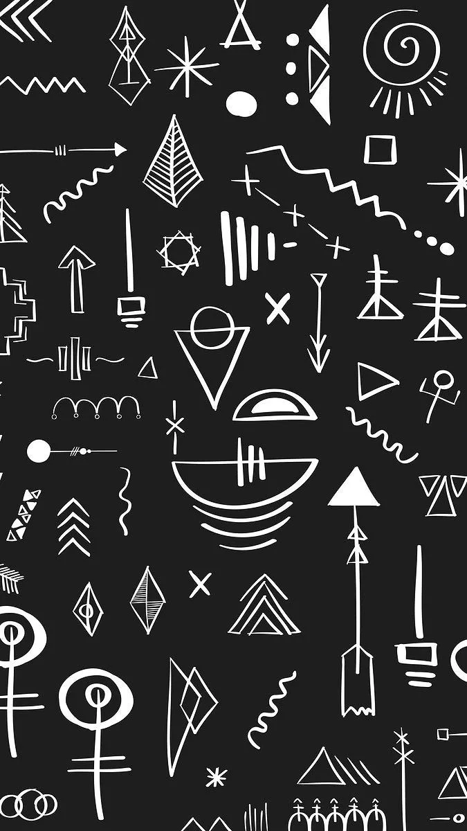 Bohemian tribal art doodle pattern