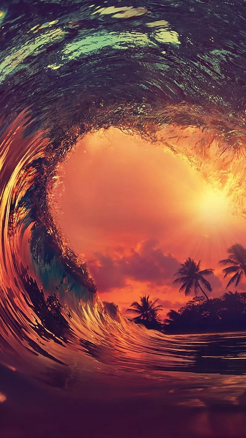 Waves, beach, hawaii, landscape, nature