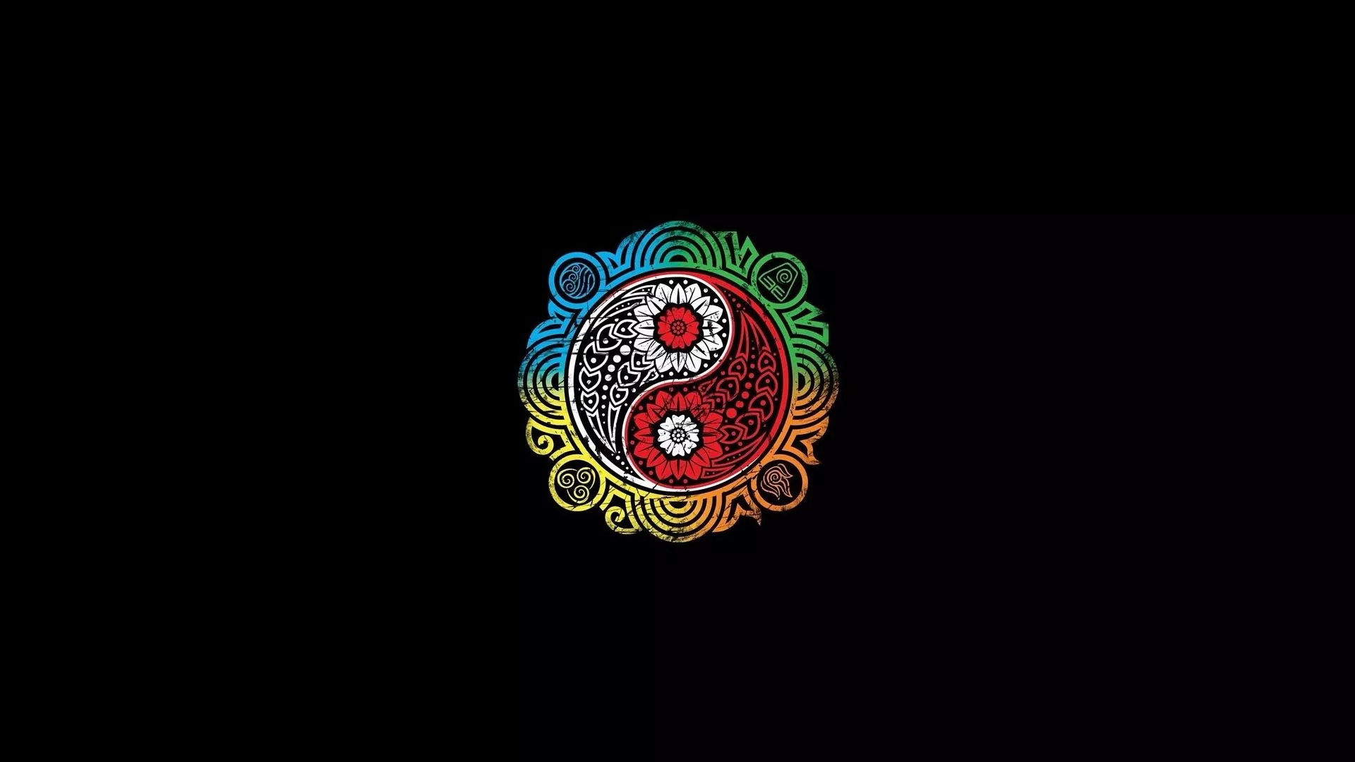 Wallpaper water, fire, earth, pattern