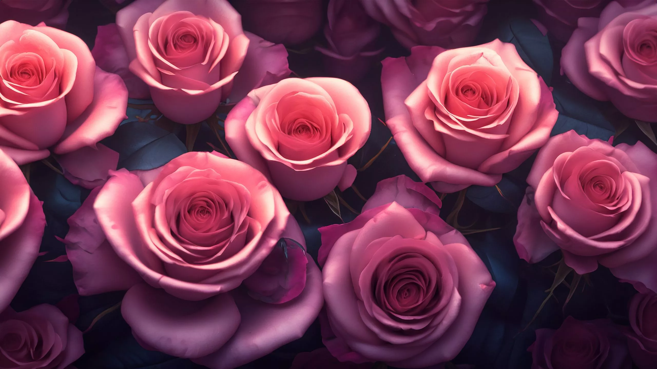 Soft Pink Roses 2K Wallpaper x