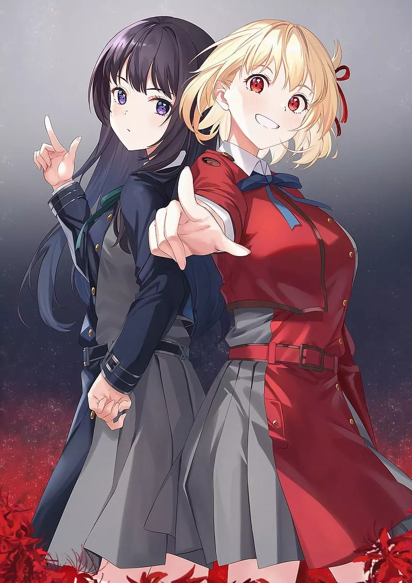 Lycoris recoil, anime, arte HD phone