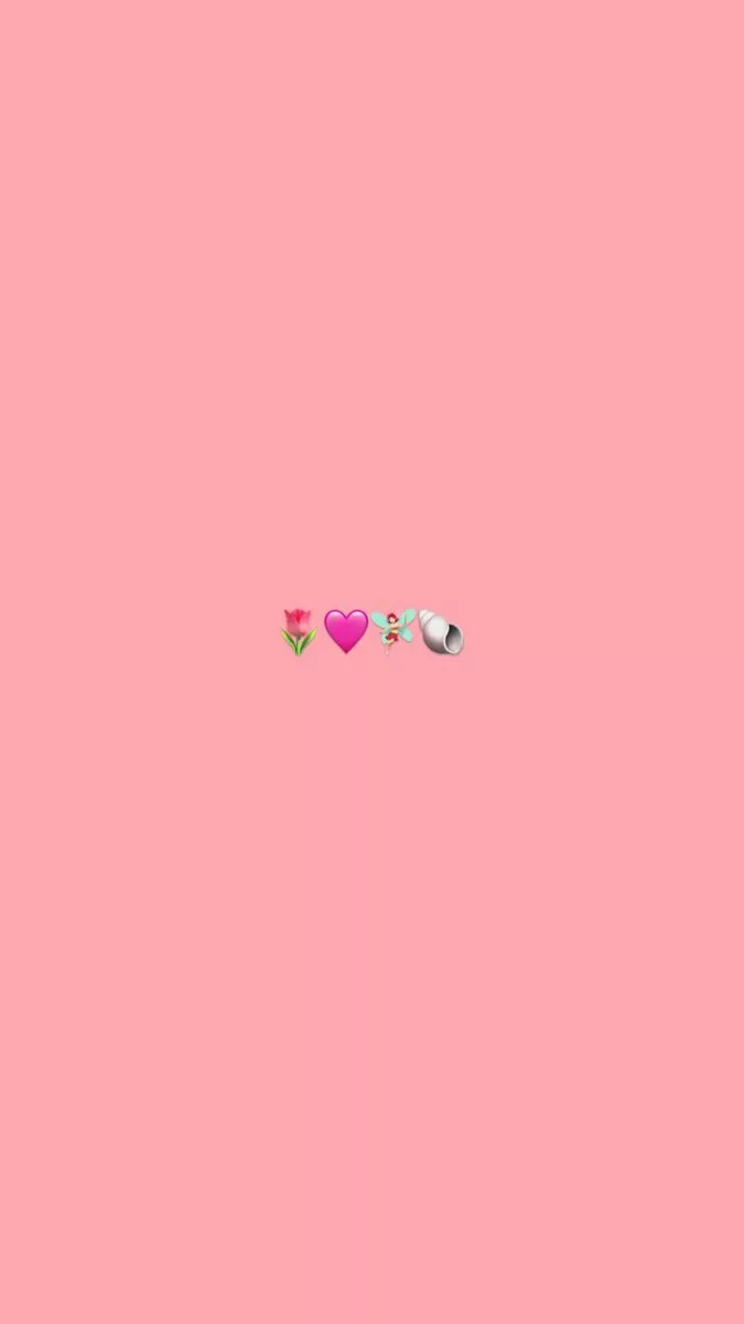 Pink wallpaper with pretty emoji's