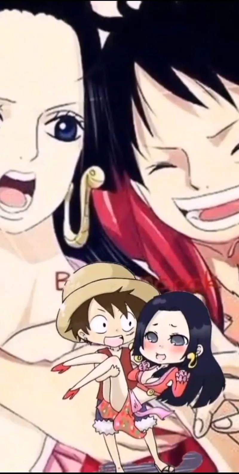 Boa x Luffy, love, organ, pirates