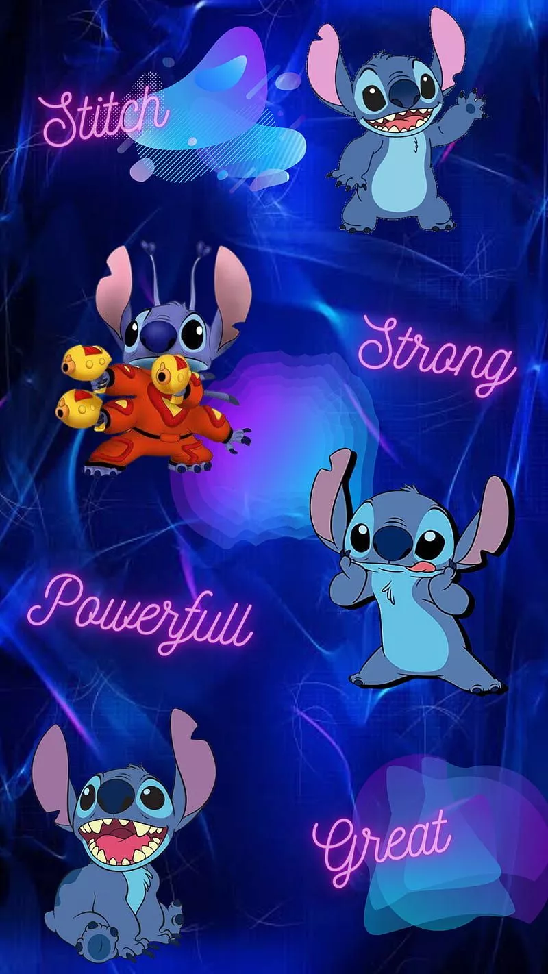Stitch, art, blue, HD phone wallpaper