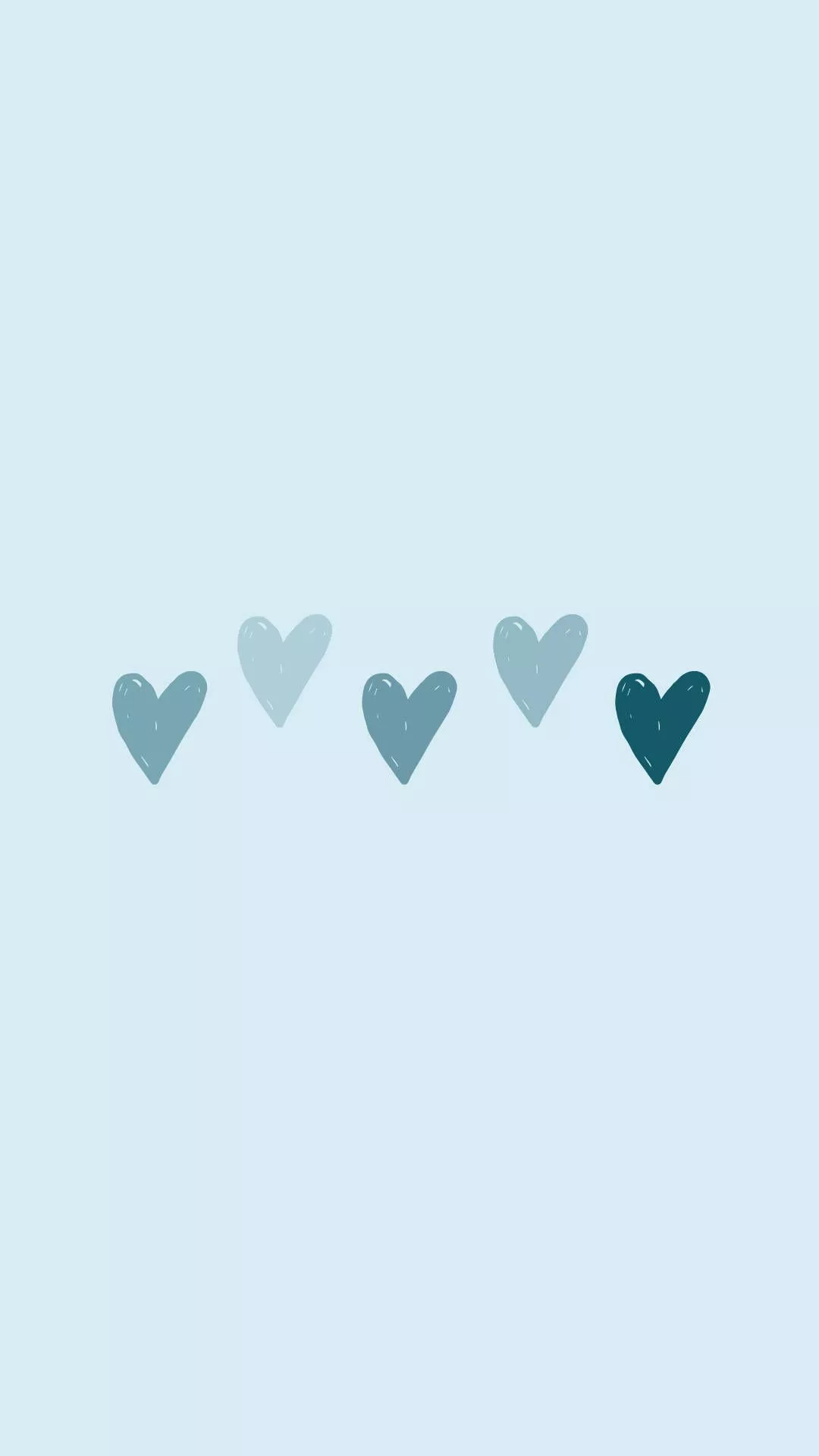 Aesthetic Blue Heart Drawings Wallpaper