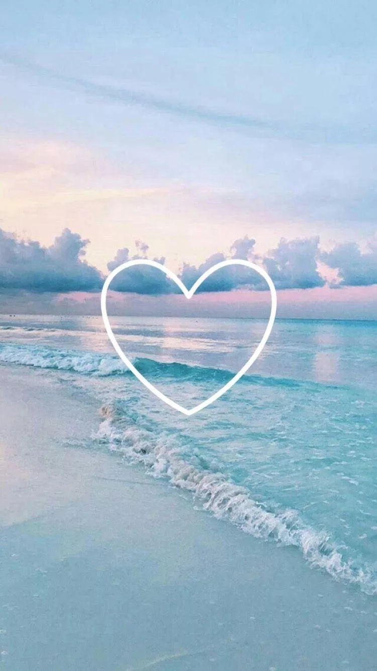 Cute Pastel Blue Aesthetic Beach With
