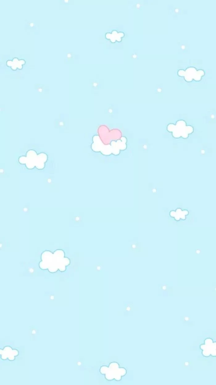 Aesthetic Cute Blue Phone With Pink