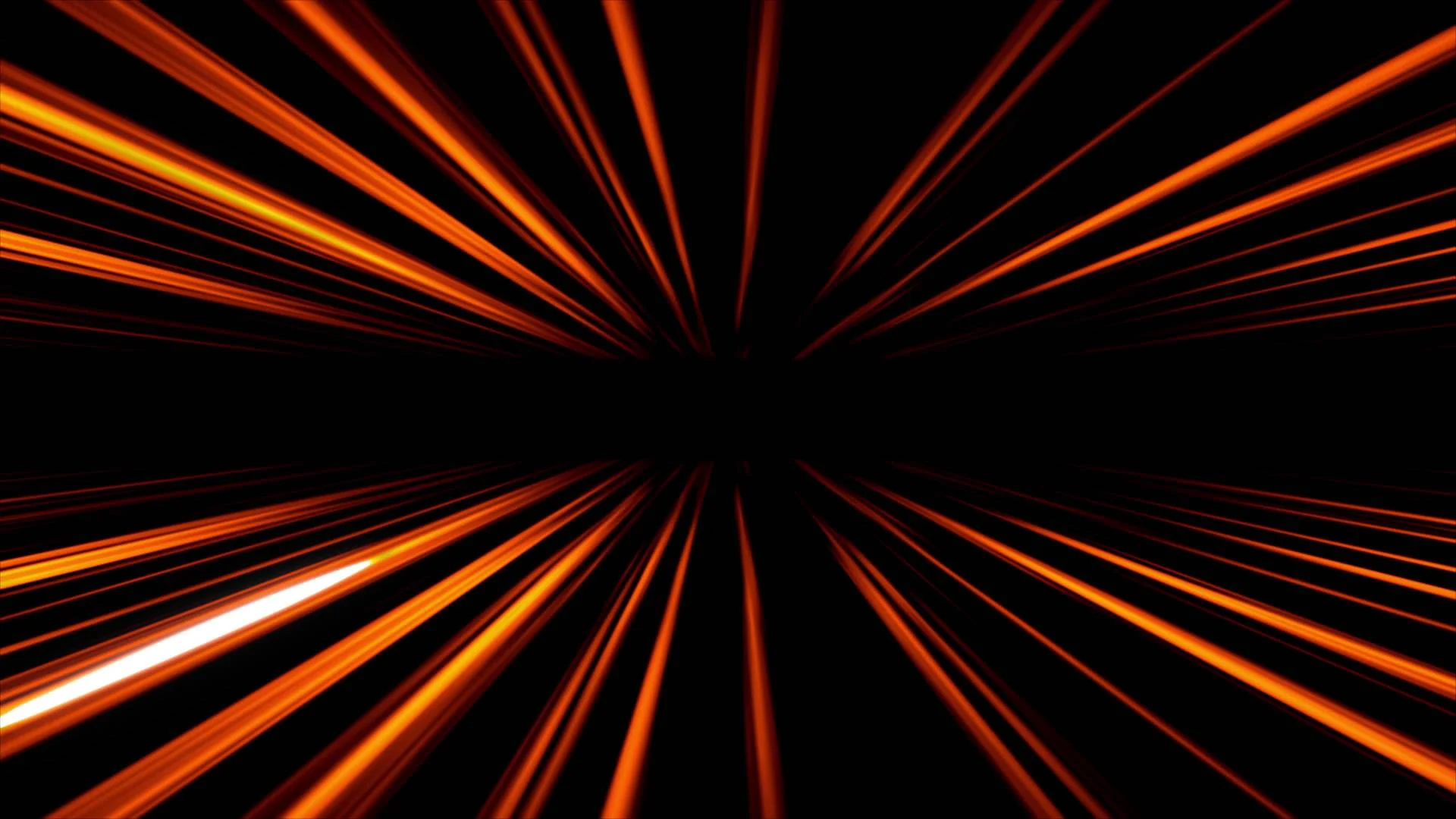 Orange laser rays fading and moving