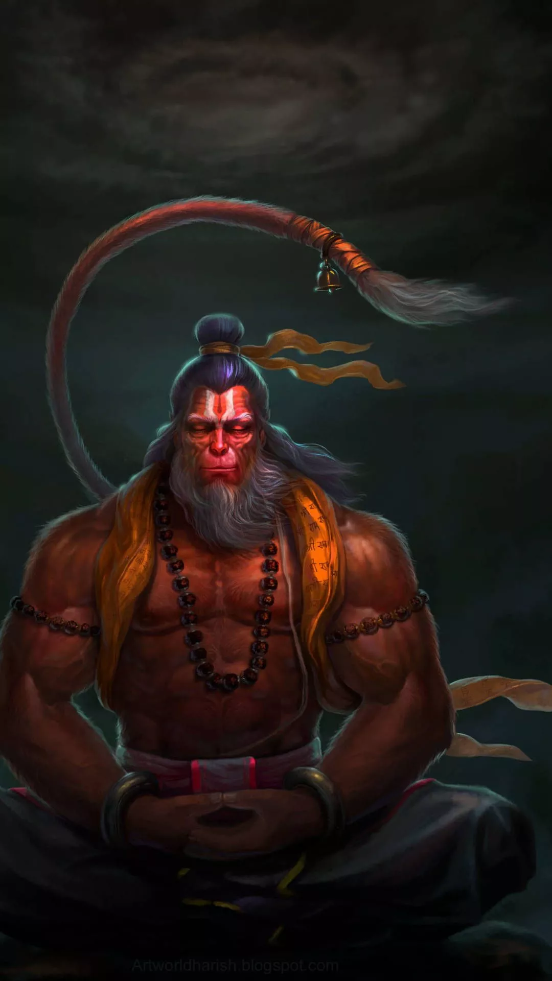 Download Meditating Hindu God Hanuman