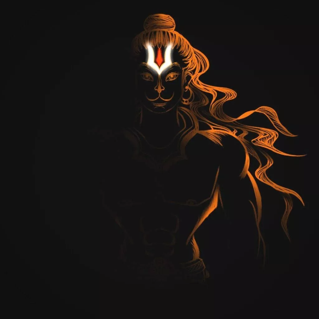 Black Hanuman Art Wallpaper