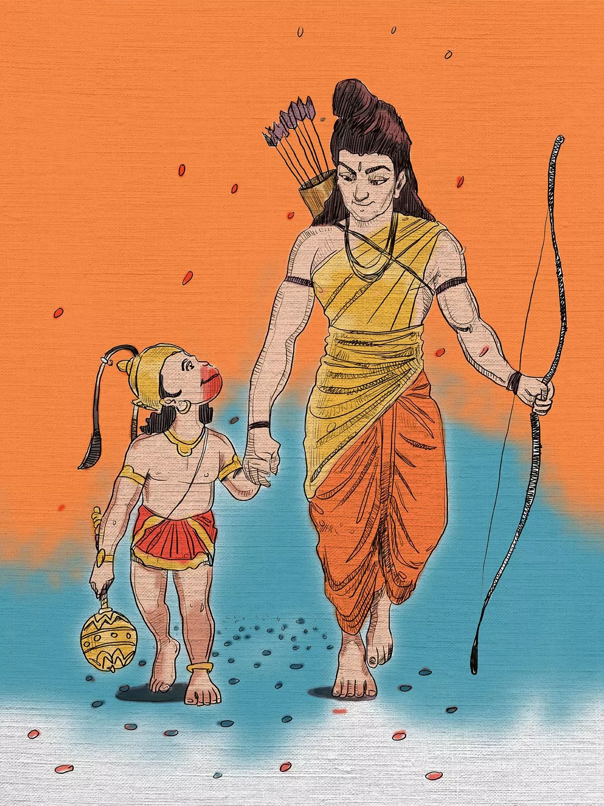 Ram ji and Hanuman ji Wallpaper