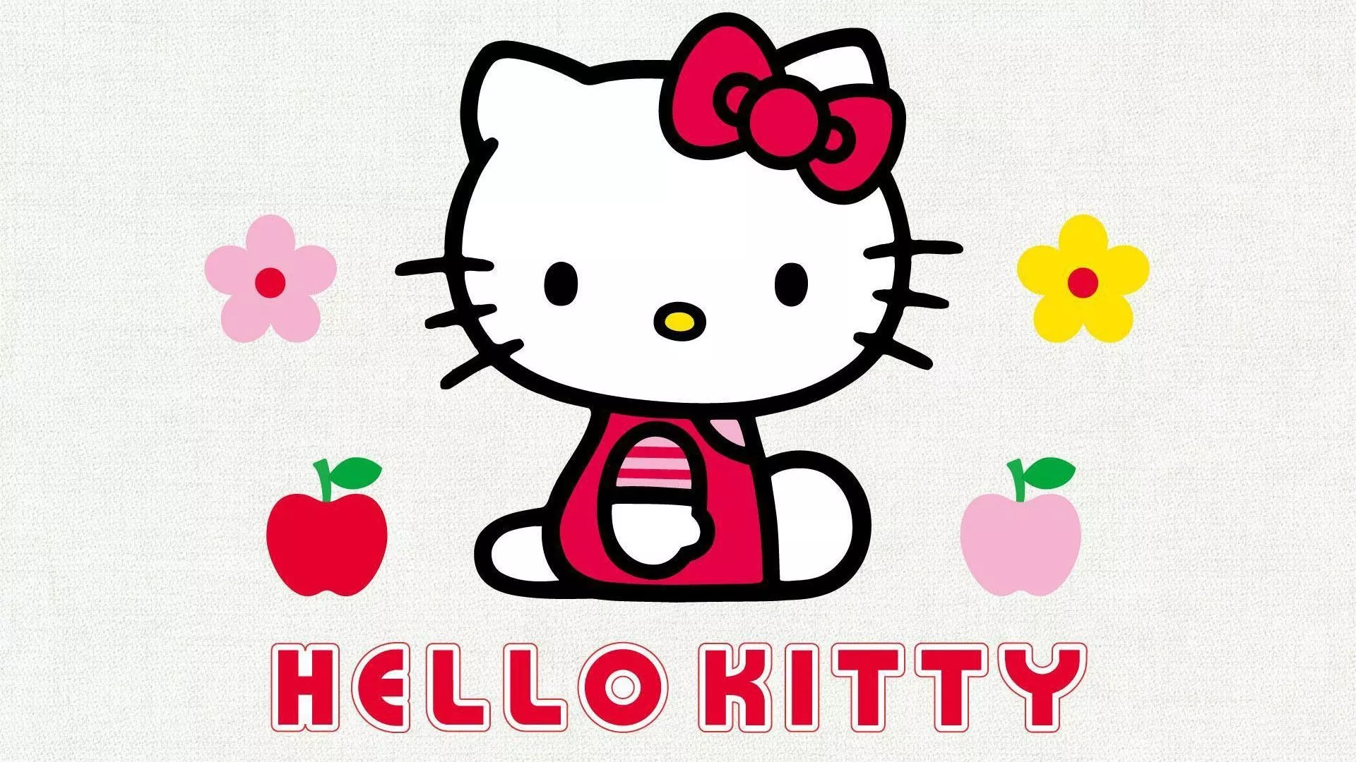 Hello Kitty With Red Head Bow In White