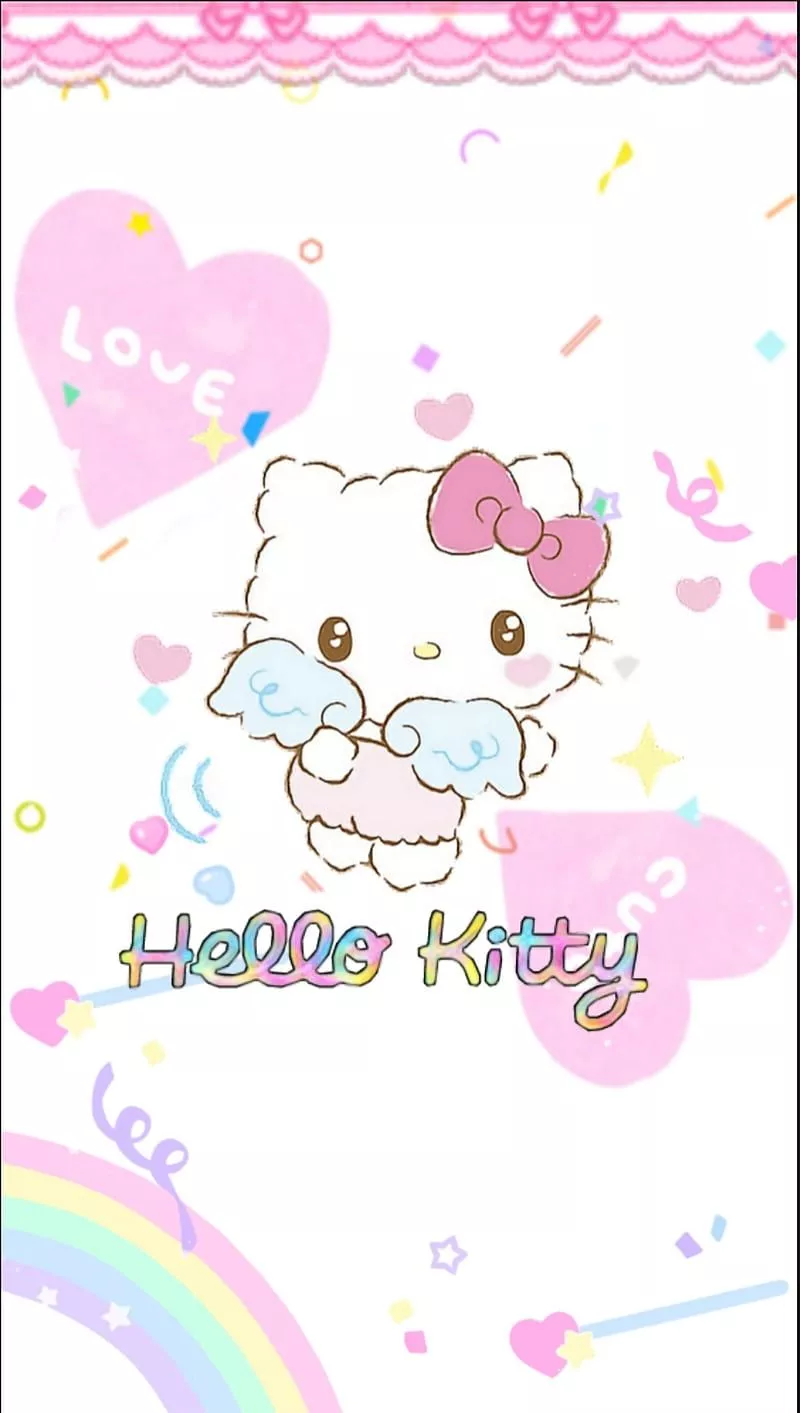 HD hello kitty rainbow wallpaper
