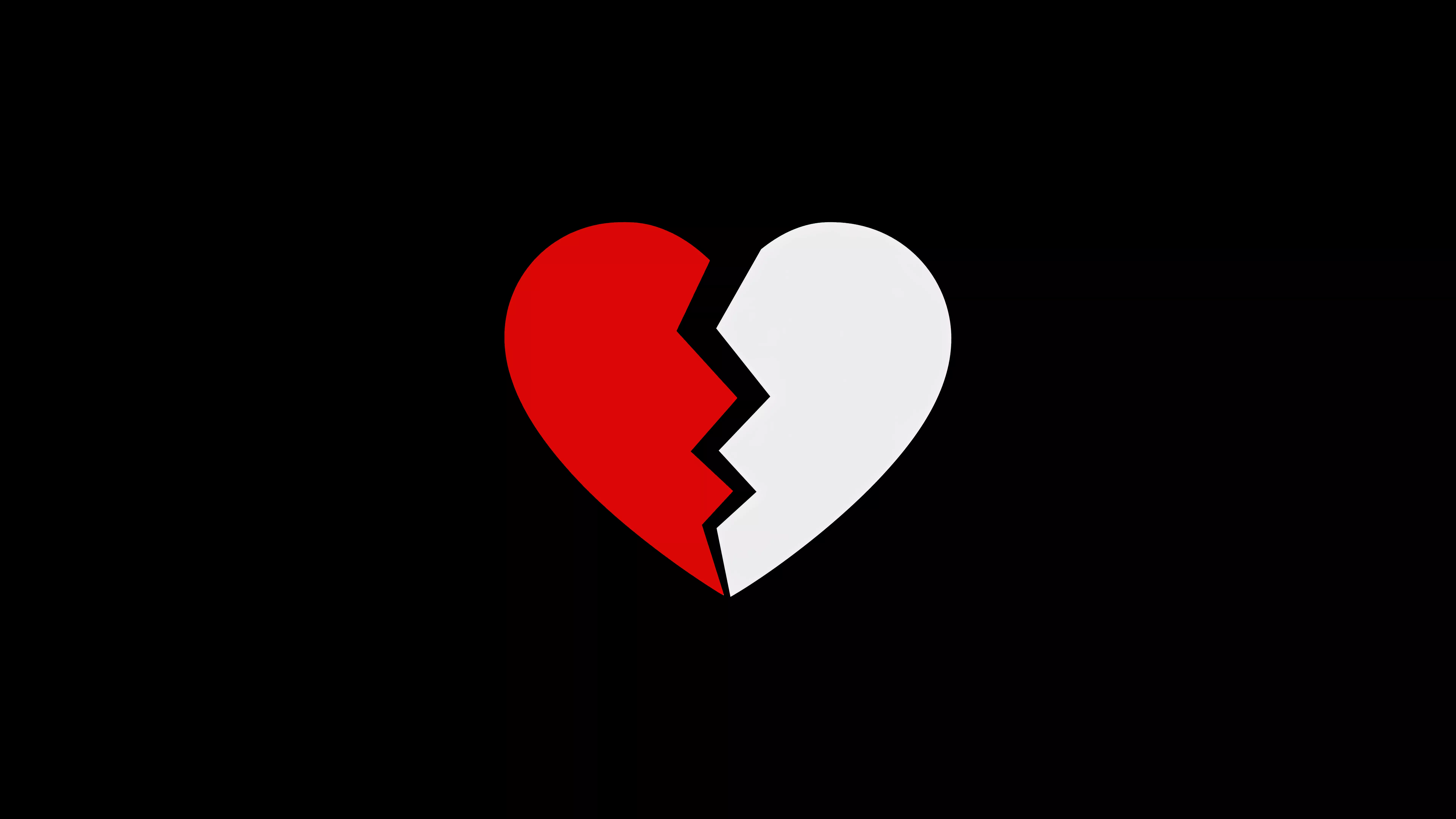 Broken heart Wallpaper 4K, Minimalist