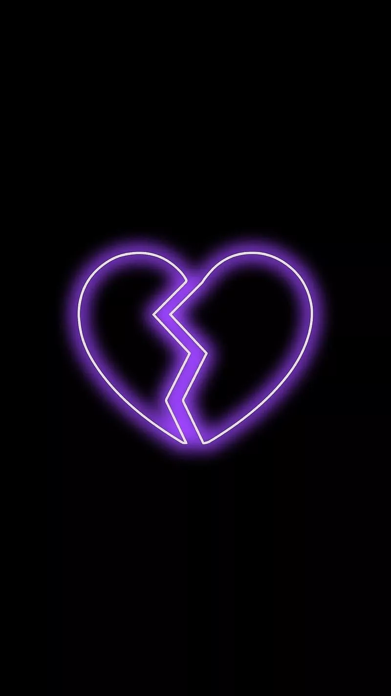 HD purple broken heart wallpaper