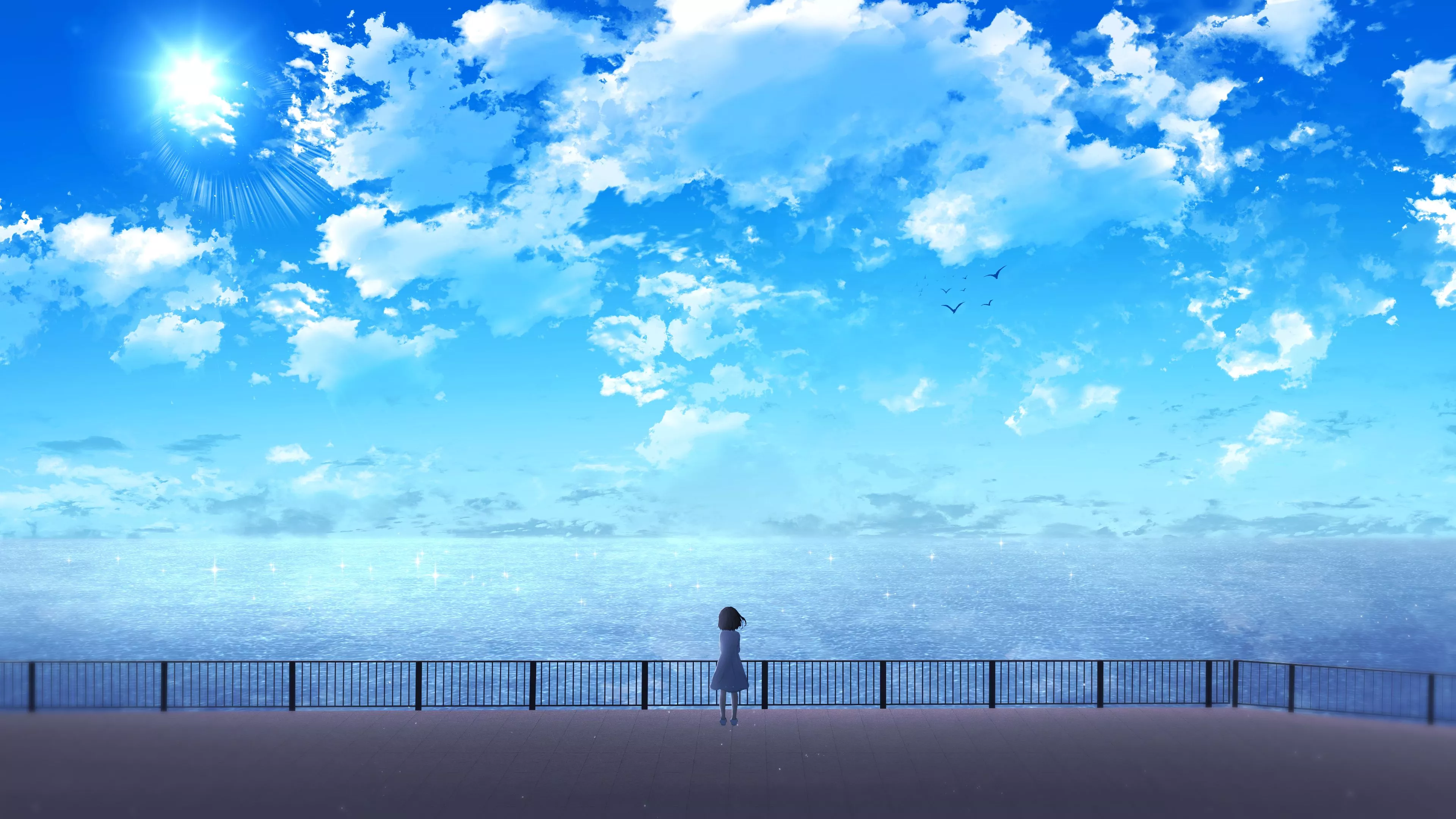 Serene Sunlit Ocean Ultra HD Anime