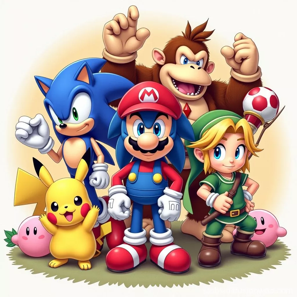 mario and friends gaming Prompts