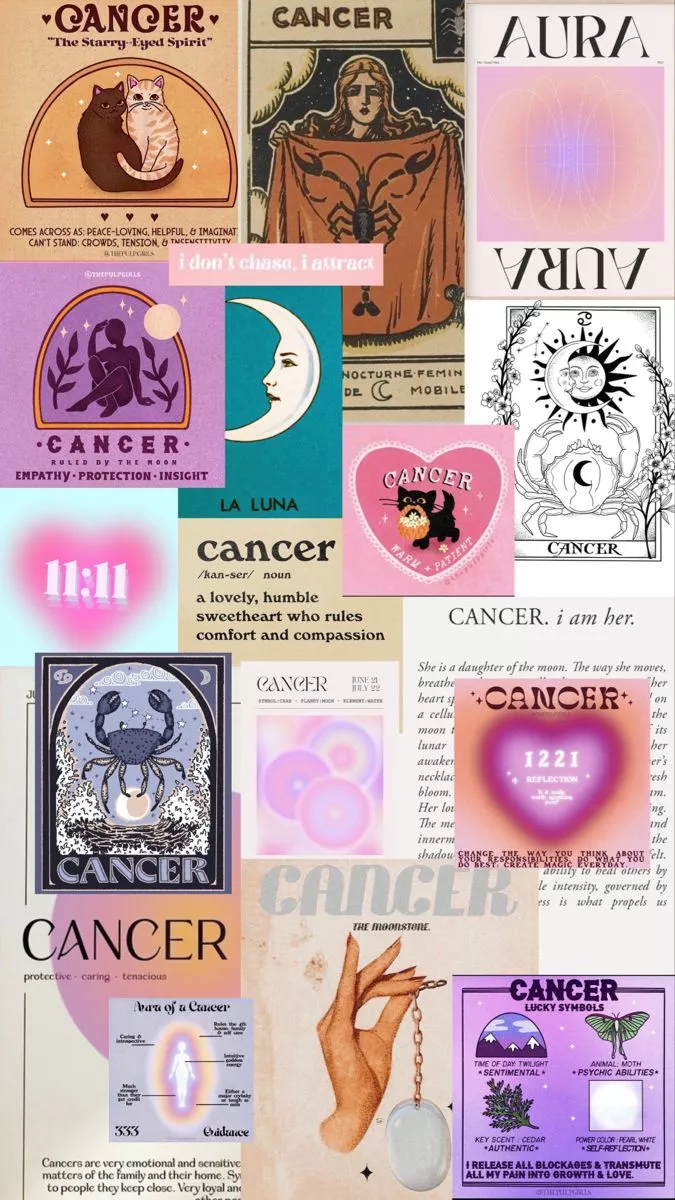 Collage Cancer zodiac
